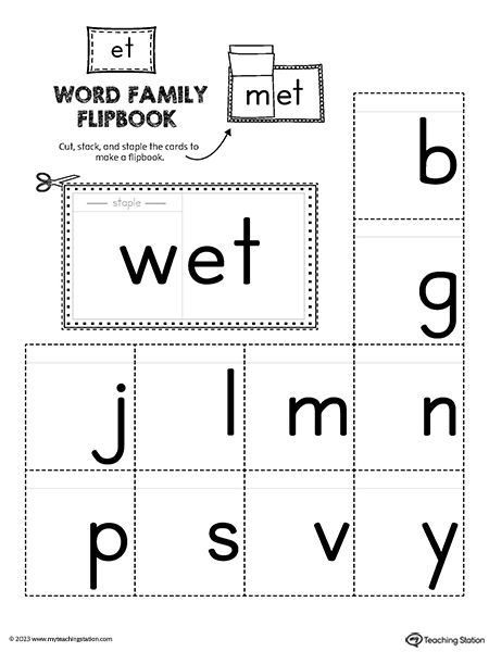 ET Word Family Flipbook CVC Printable PDF