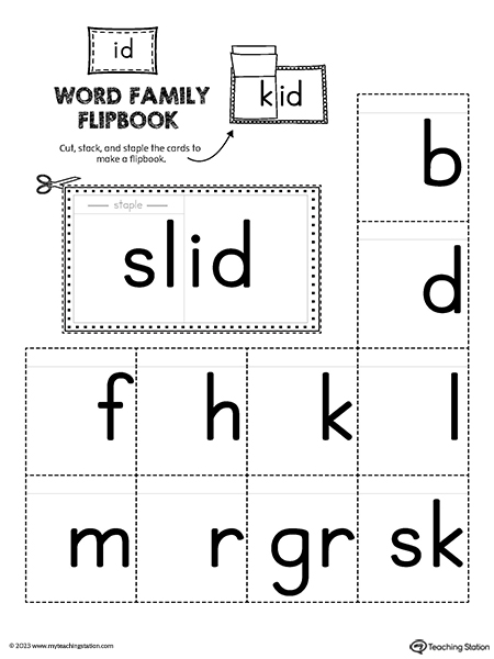 ID Word Family Flipbook Printable PDF