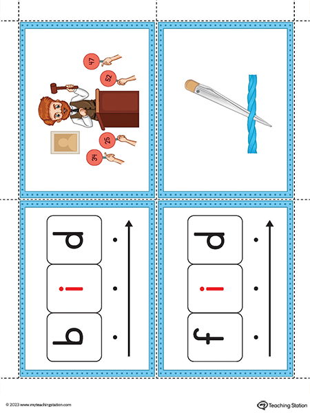 ID Word Family Image Flashcards Printable PDF (Color)