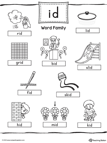 ID Word Family Image Poster