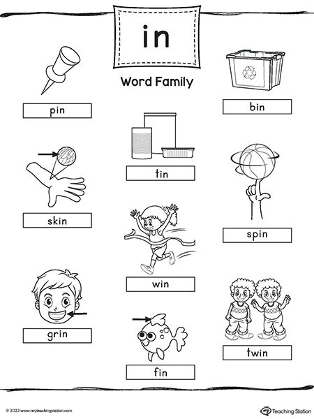 IN Word Family Image Poster