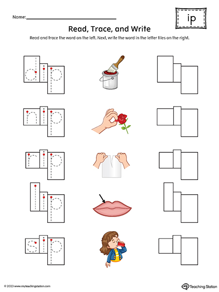 IP Word Family Read and Spell Printable PDF