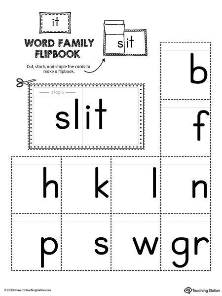 IT Word Family Flipbook Printable PDF