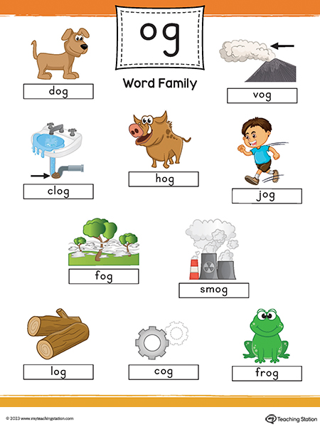 OG Word Family Image Poster Printable PDF