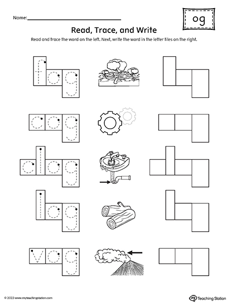 OG Word Family Read and Spell Worksheet