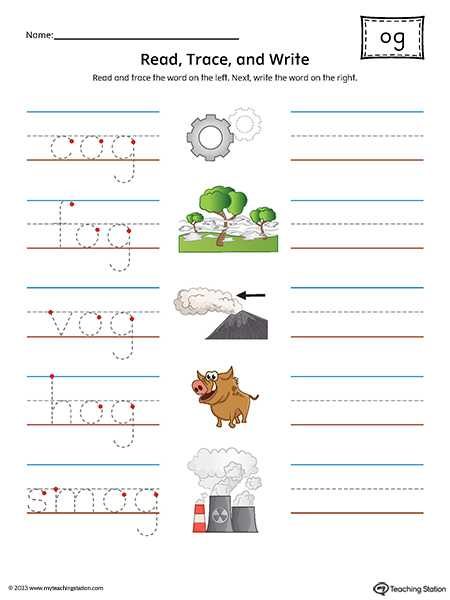 OG Word Family Read and Write Printable PDF