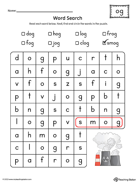 OG Word Family Word Search Printable PDF