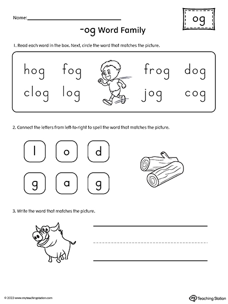 OG Word Family Worksheet