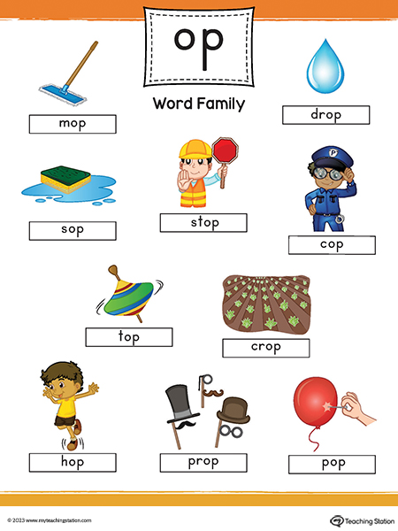 OP Word Family Image Poster Printable PDF