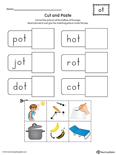 OT Word Family CVC Cut-and-Paste Printable PDF