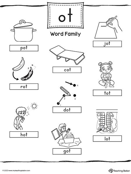 OT Word Family CVC Picture Poster