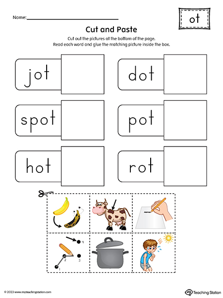 OT Word Family Cut-and-Paste Printable PDF