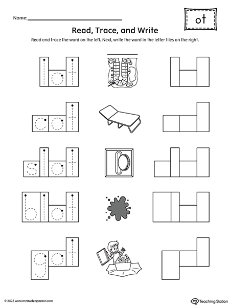 OT Word Family Read and Spell Worksheet