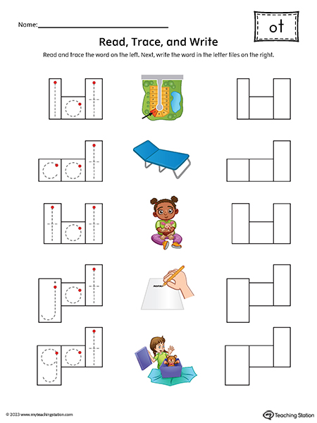 OT Word Family Read and Spell CVC Words Printable PDF