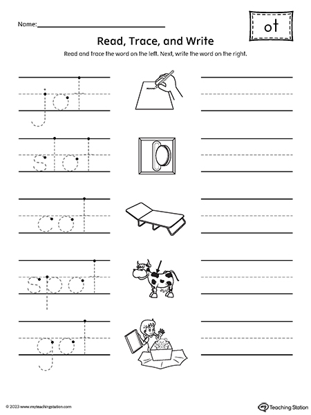 OT Word Family Read and Write Worksheet