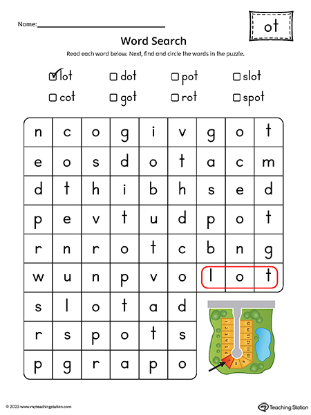 OT Word Family Word Search Printable PDF