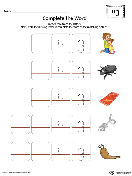 free-ug-word-family-complete-the-words-printable-activity