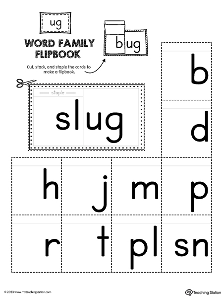 UG Word Family Flipbook Printable PDF