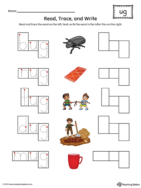 UG Word Family Read and Spell Printable PDF