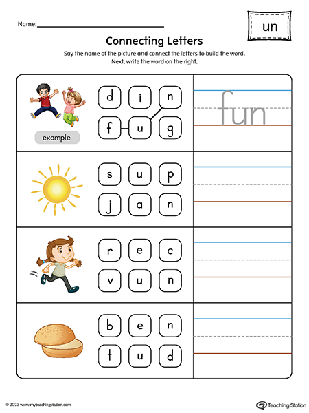 UN Word Family Build Words Printable PDF