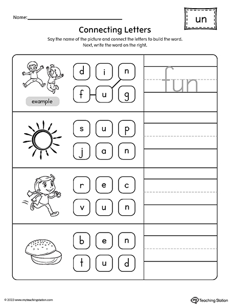 UN Word Family Build Words Worksheet