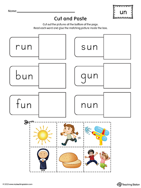 UN Word Family Cut-and-Paste Printable PDF