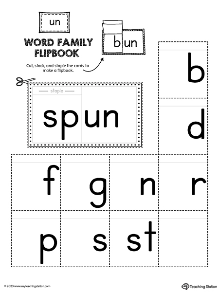 UN Word Family Flipbook Printable PDF
