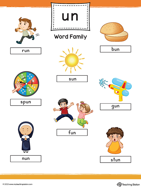 UN Word Family Image Poster Printable PDF