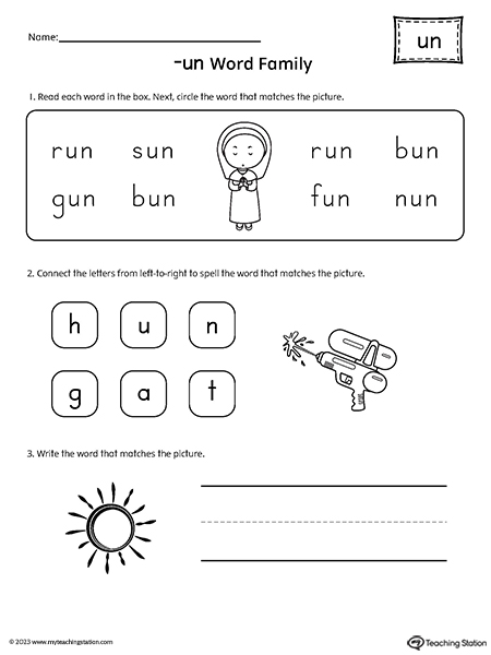 UN Word Family Worksheet