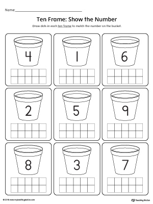 FREE* Ten Frame: Show the Number Worksheet | MyTeachingStation.com