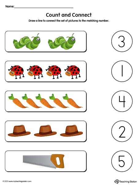 Worksheet Connecting Numbers 1 5