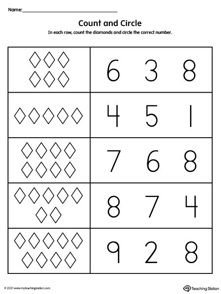 count and circle numbers 1 10 printable worksheet myteachingstation com