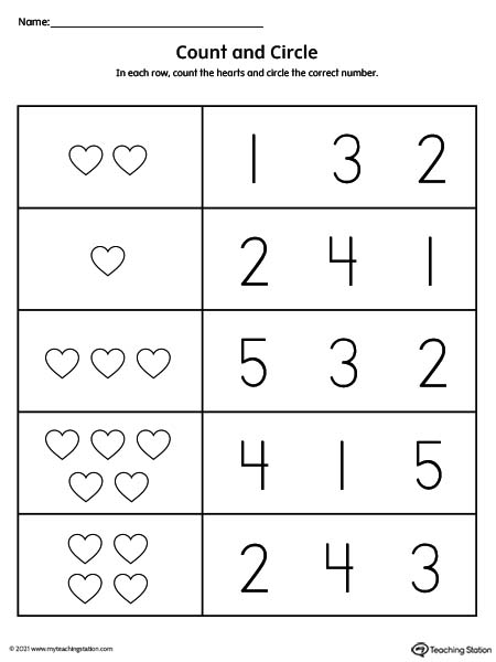 Count and Match Numbers 1-10 Worksheet | MyTeachingStation.com