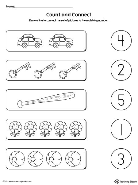 Count and Connect Numbers 1-5 | MyTeachingStation.com