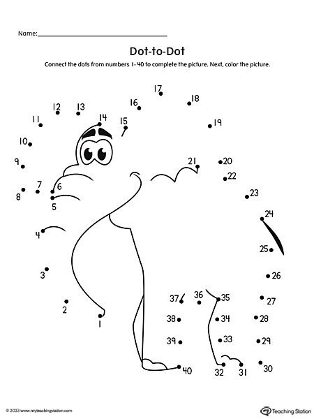 Free Dot To Dot Elephant Printable Worksheet