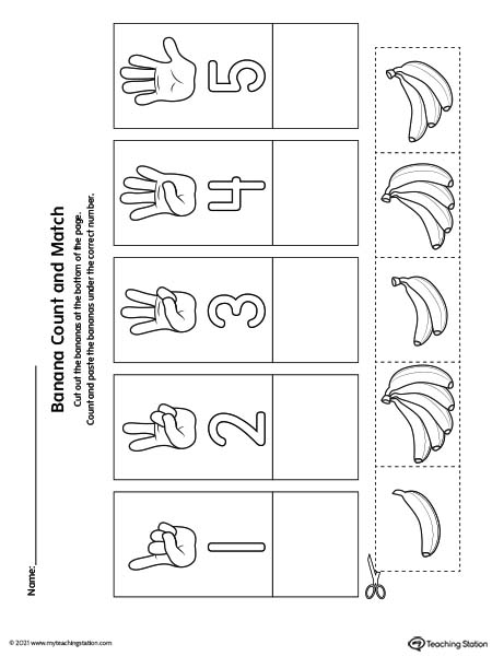 Finger counting 1-5 printable worksheet for preschool.