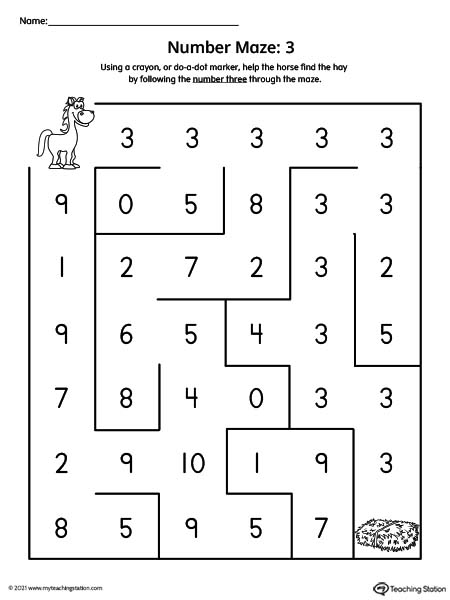 Number Maze Printable Worksheet 1 MyTeachingStation