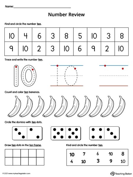 number-10-review-worksheet-color-myteachingstation