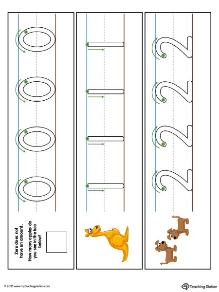 Correct number formation writing cards for preschool and kindergarten. Available in color.
