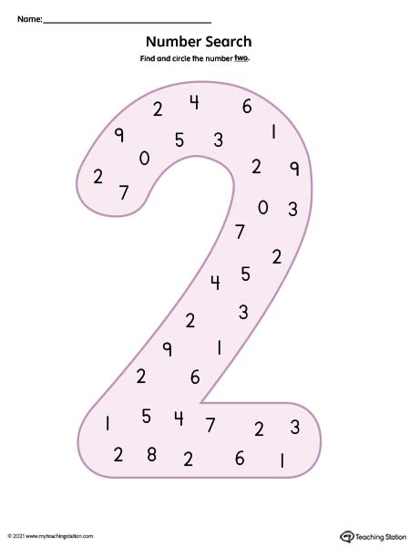 Search and find the featured number in this number recognition printable worksheet for kids. Available in color.