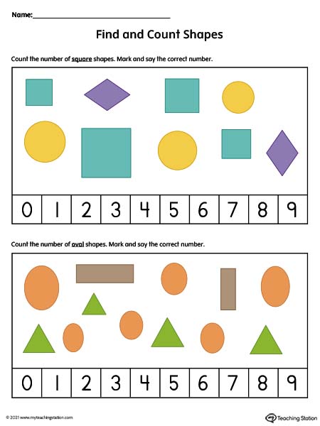 Number of Shapes Worksheet (Color)