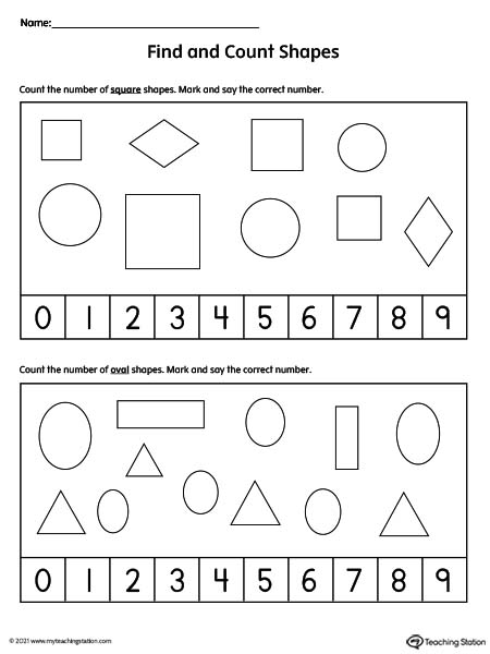 Number of Shapes Worksheet