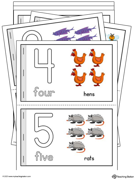 Numbers 0-10 Mini Book Printable (Color)