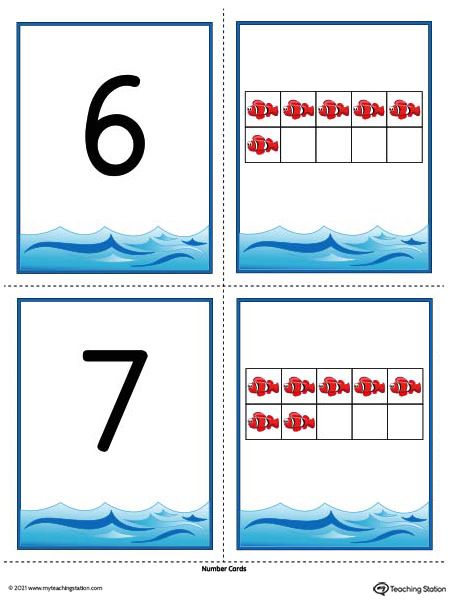 Preschool Number Cards 0-10 With Ten Frame Illustration (Color)