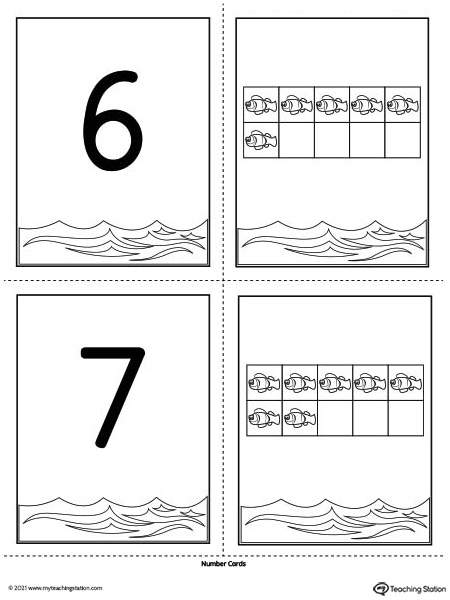 Preschool Number Cards 0-10 With Ten Frame Illustration