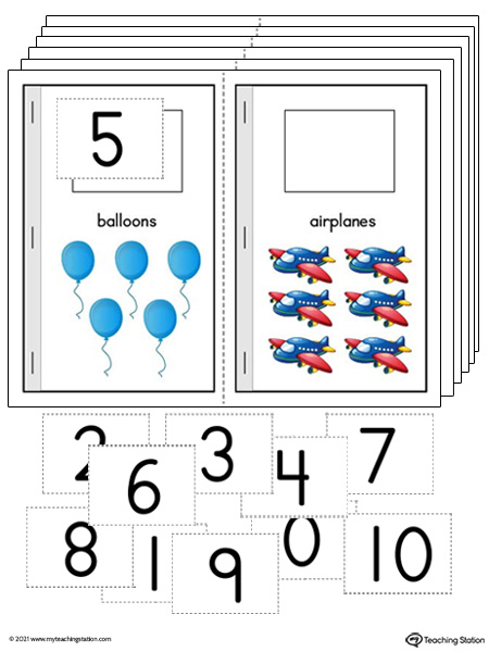 Numbers 0-10 Cut and Paste Printable Mini Book (Color)