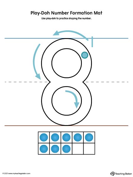 Play-Doh Number Formation Printable Mat: 8 (Color)