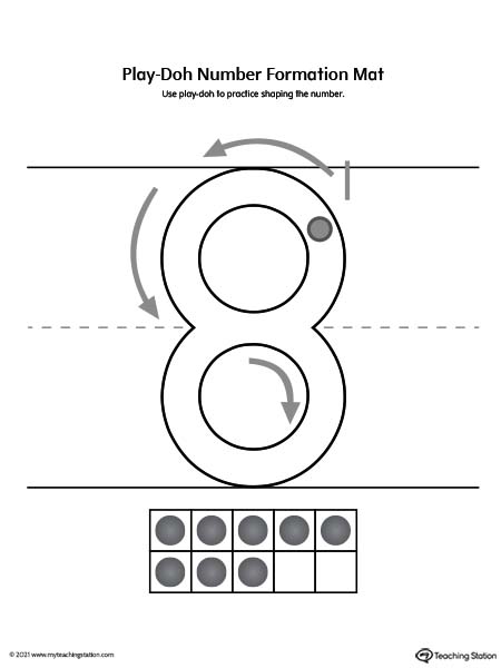 Play-Doh Number Formation Printable Mat: 8