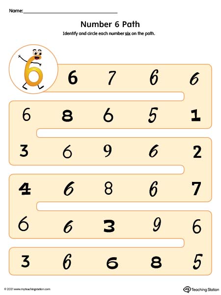 Different Number Styles Worksheet: 6 (Color)