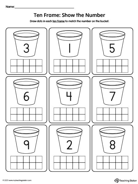 ten frame printable worksheet numbers 1 10 myteachingstation com